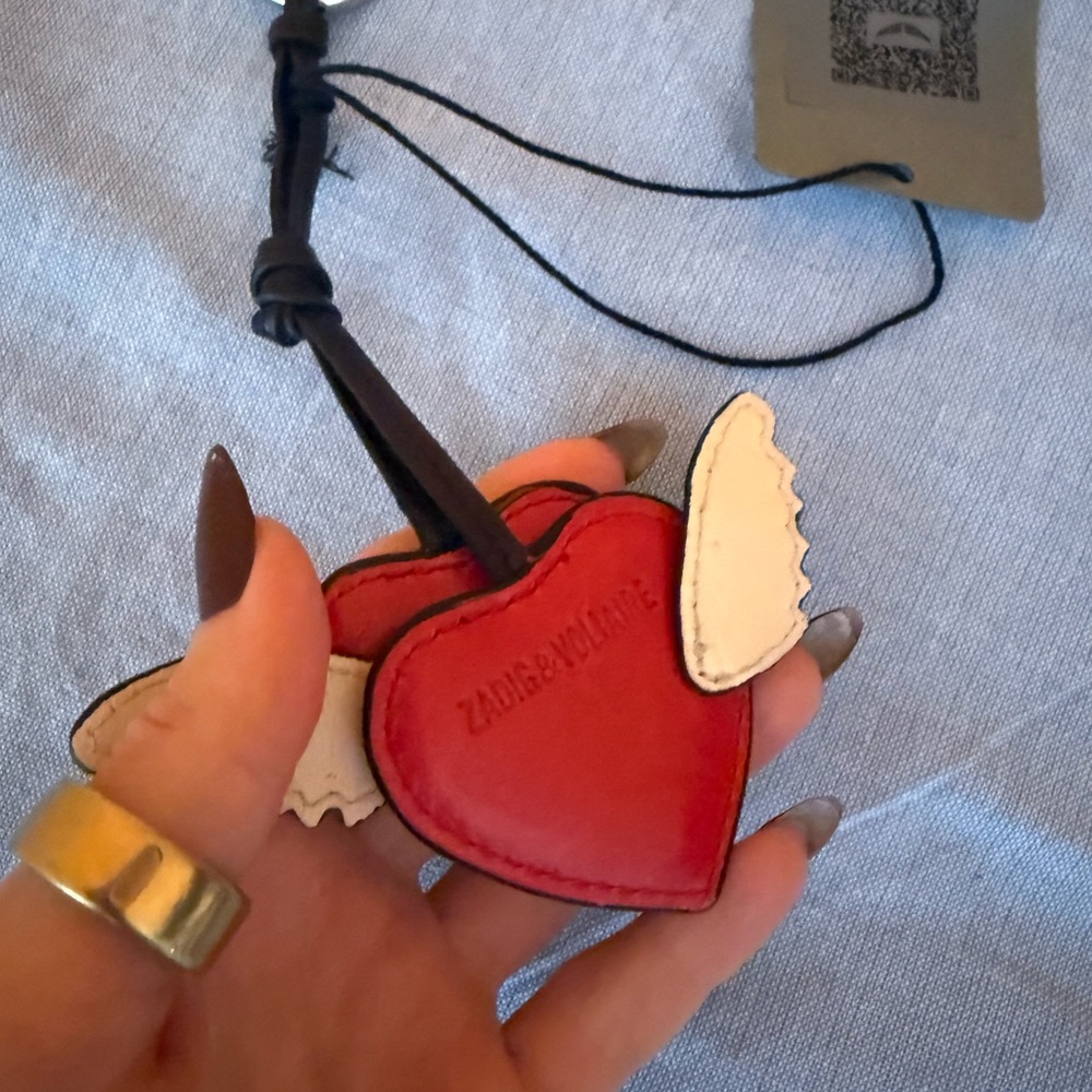 Zadig & Voltaire Red Heart Keychain with Wings - Picture 4 of 4